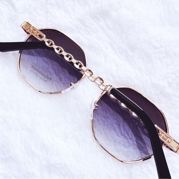 Phoebe Blue & Clear Geometric Sunglasses - Picture 12 of 13